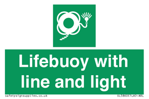 Lifebuoy with line and light